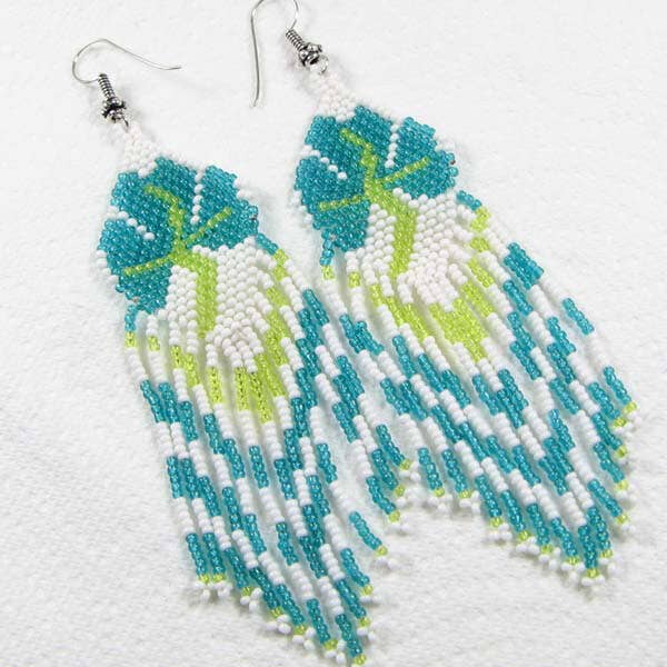 SEA TEAL SEED BEAD EARRINGS
