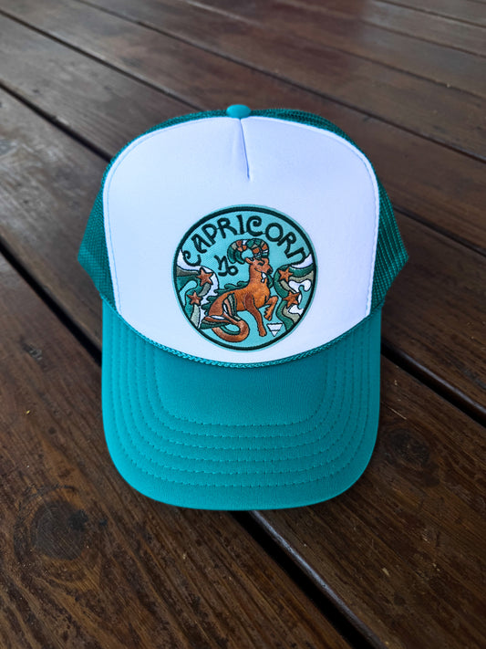 Capricorn Trucker Teal / White