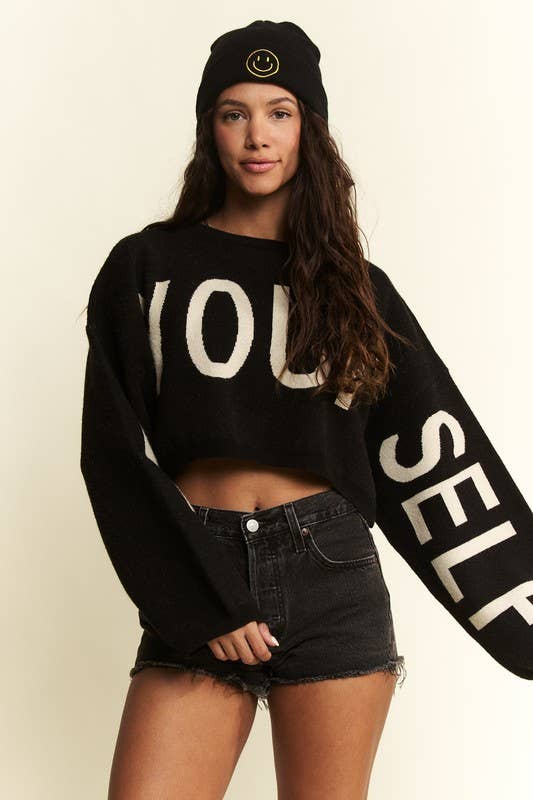 BE YOUR SELF CROP SWEATER