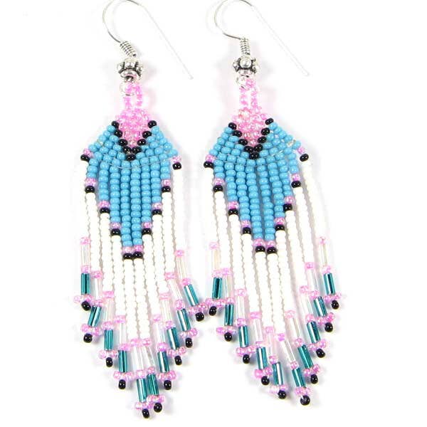 LILAC BLUE SEED BEAD EARRINGS